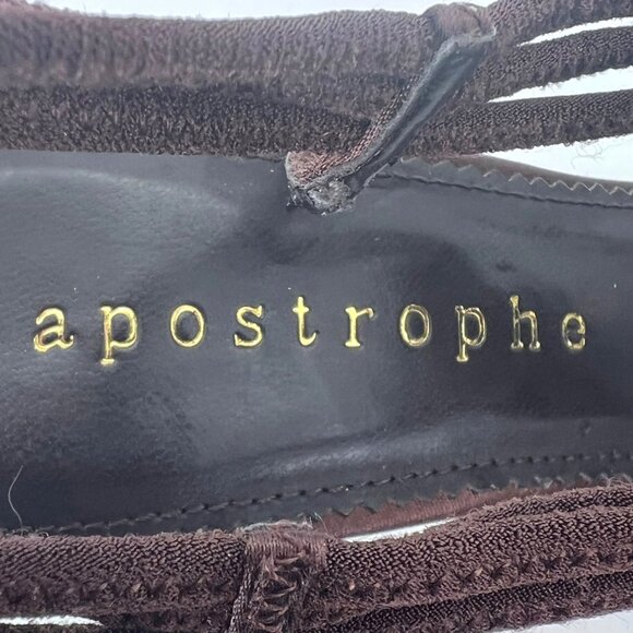 Apostrophe Reggae Embellished Brown Strappy Heels Shoe Womens 7.5M Beaded Detail - Picture 2 of 13